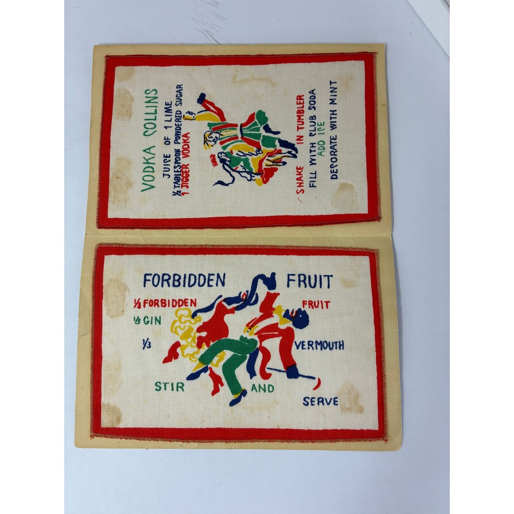 VTG Global Gaieties Cocktail Set in Original Booklet 6 Recipe Napkins MCM - Picture 4 of 5